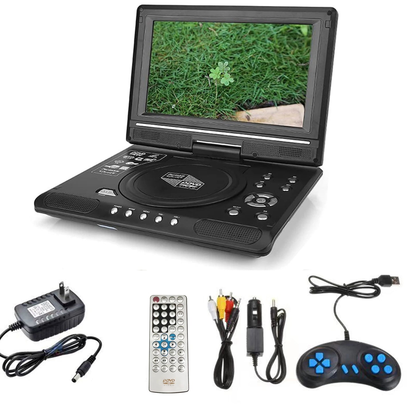 DVD Player 9.8 Inch 16:9 Widescreen 270° Rotatable LCD Screen  Home TV Portable VCD Compact Disc MP3 Viewer with Game Function