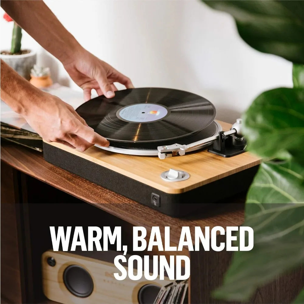 Vinyl Record Player with Built-in Pre-Amp and Headphone Jack
