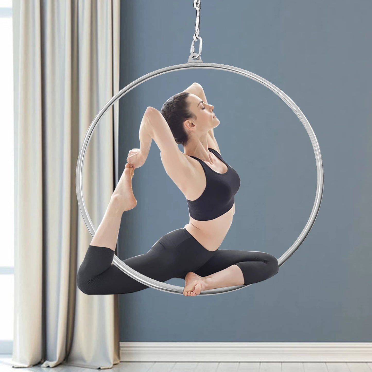 90cm Aerial Lyra Hoop Gymnastic Equipment Lifting Ring