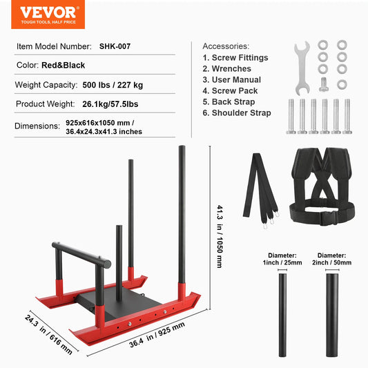 VEVOR Power Sled for Weight Training and Fitness
