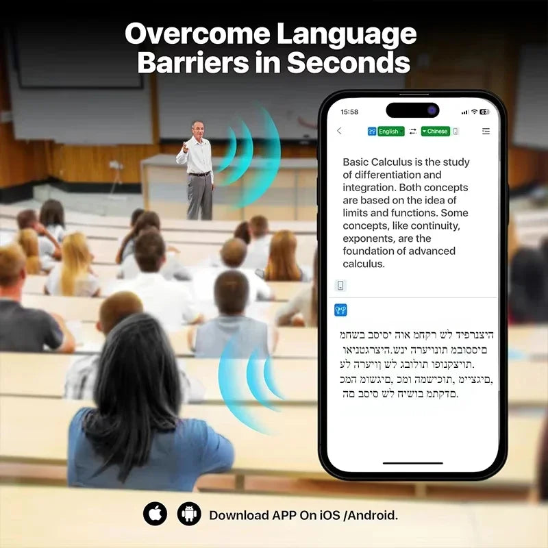 UYUXIO AI Language Translation Headphones with Noise Cancellation